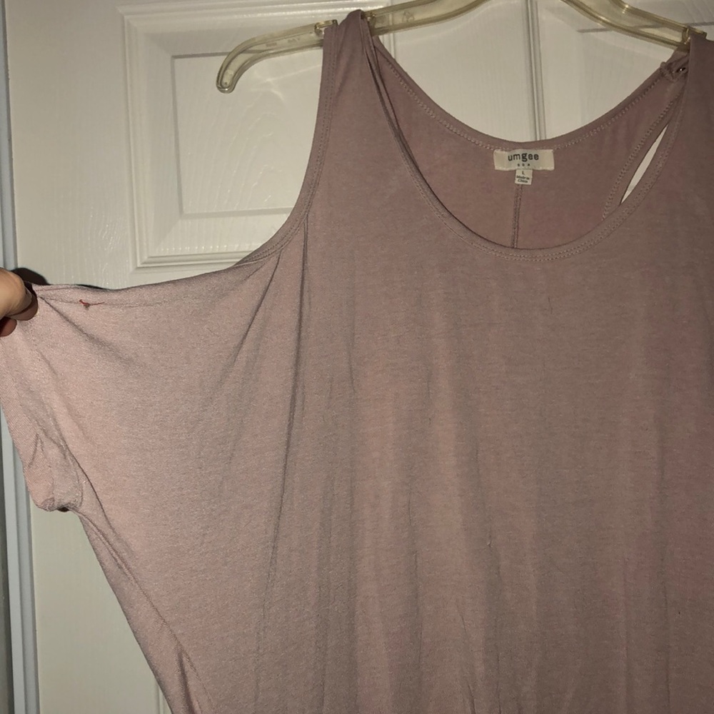 Umgee OverSized Cold Shoulder w/lace Bralette Top